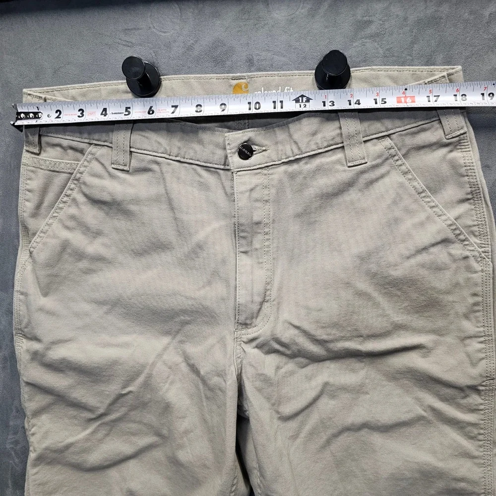 Carhartt Men 36 Relaxed Fit Canvas Work Shorts Tan Khaki Cotton Blend 102514-232